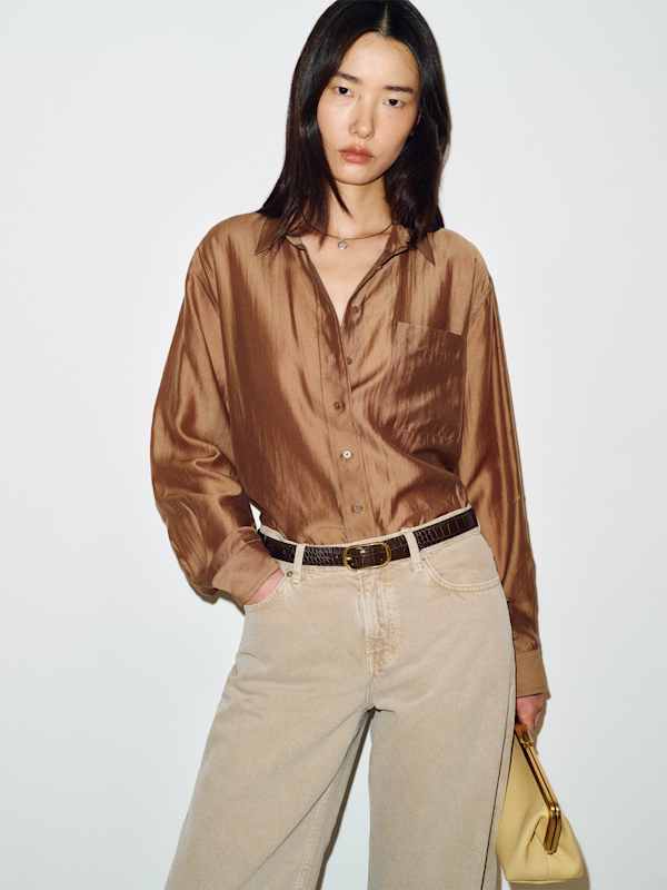 Eli Oversized Shirt - Sheer Sand