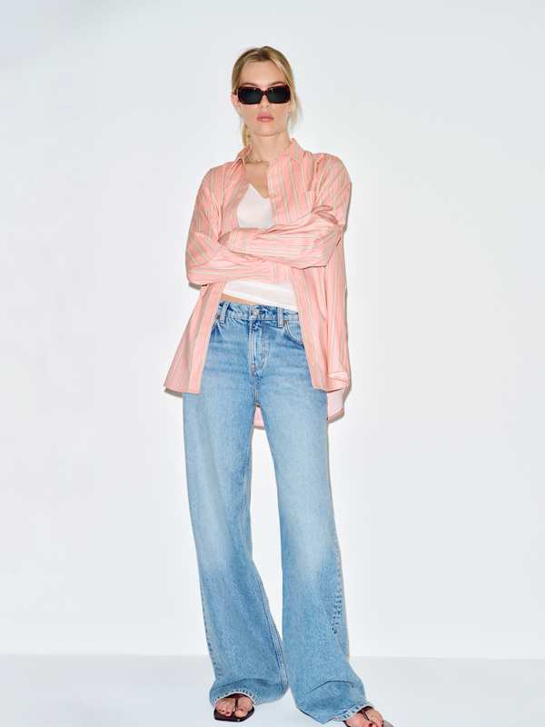 Eli Oversized Shirt - Watermelon Stripe