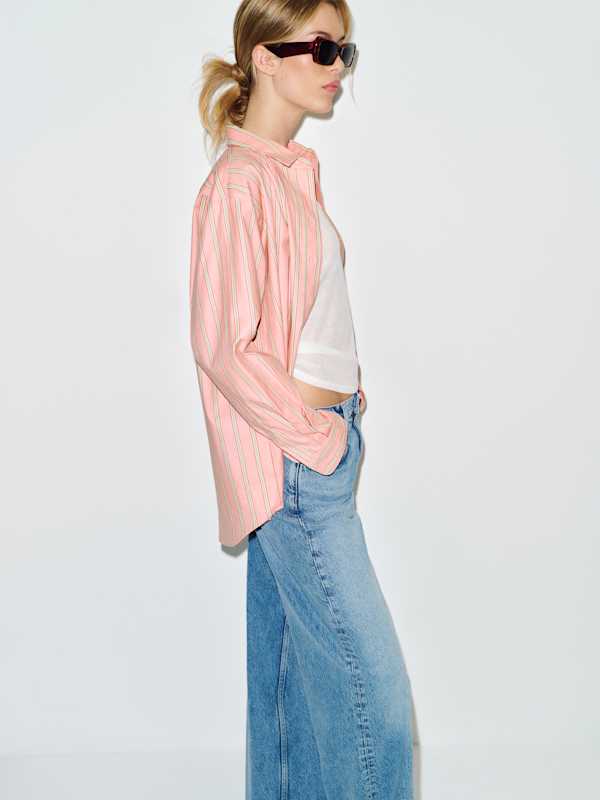 Eli Oversized Shirt - Watermelon Stripe
