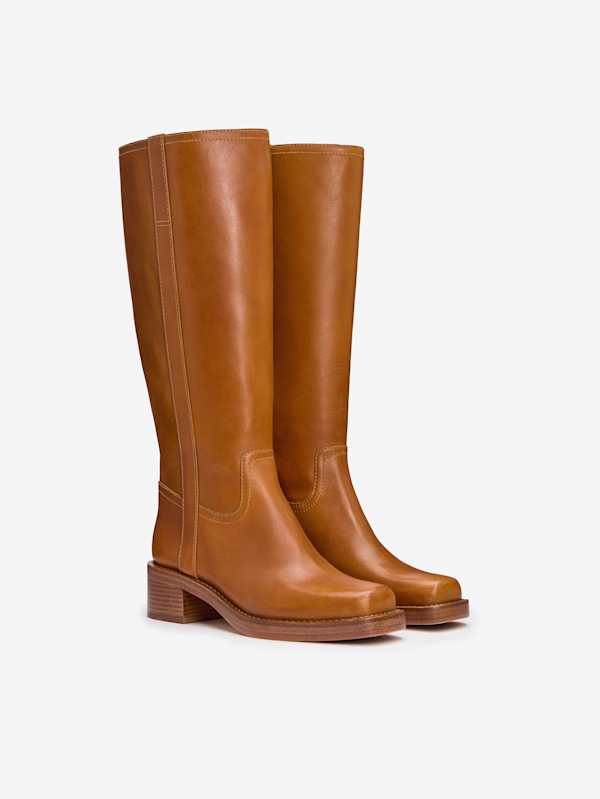 Frances Knee High Boot - Whiskey Leather