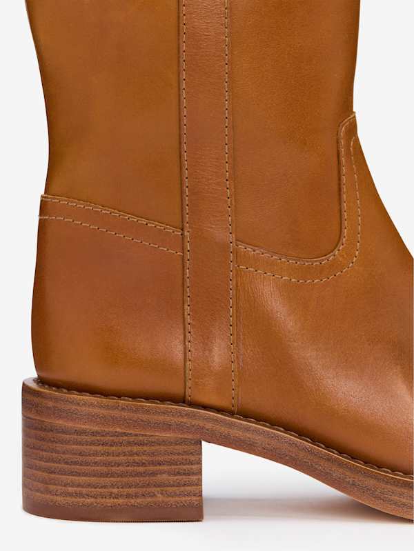 Frances Knee High Boot - Whiskey Leather