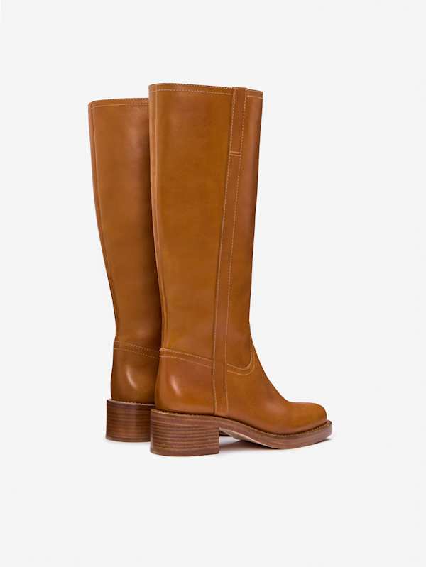 Frances Knee High Boot - Whiskey Leather