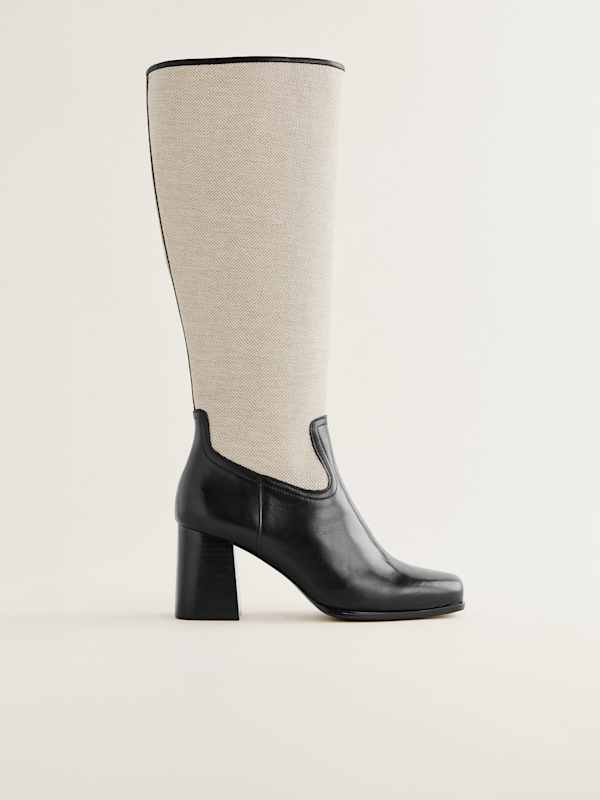 Frederique Knee High Boot - Black Oatmeal