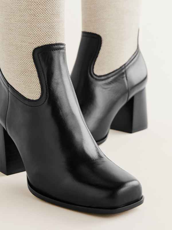 Frederique Knee High Boot - Black Oatmeal