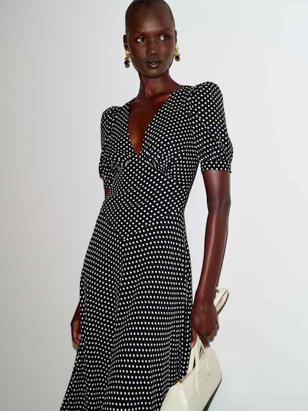 Naira Dress - Caviar Dot