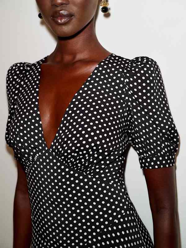 Naira Dress - Caviar Dot
