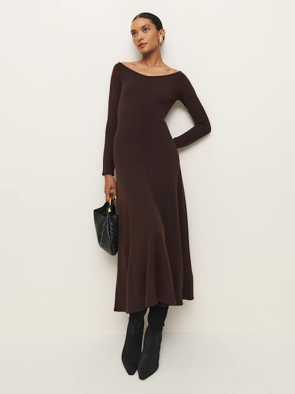 Livia Regenerative Merino Sweater Dress - Mole