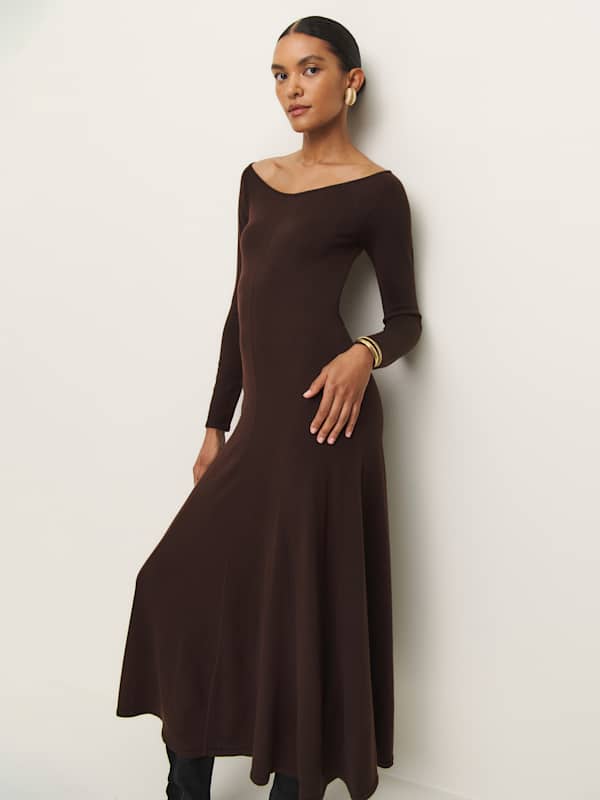 Livia Regenerative Merino Sweater Dress - Mole