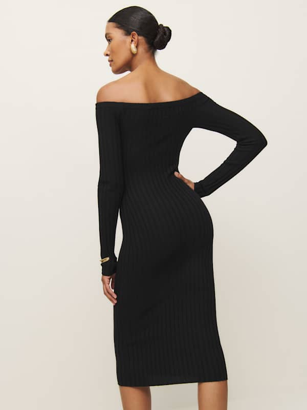 Nara Cashmere Sweater Dress - Black