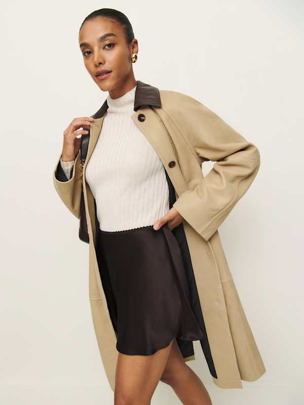 Brandy Satin Skirt - Mole