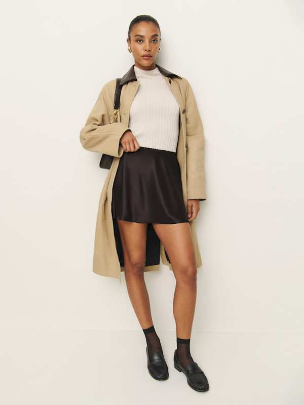 Brandy Satin Skirt - Mole