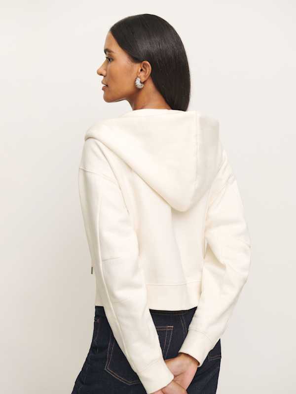 Austin Zip Up Hoodie - Fior Di Latte