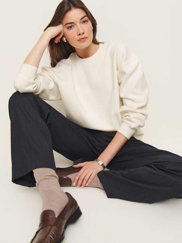 Emma Classic Crewneck Sweatshirt - Fior Di Latte