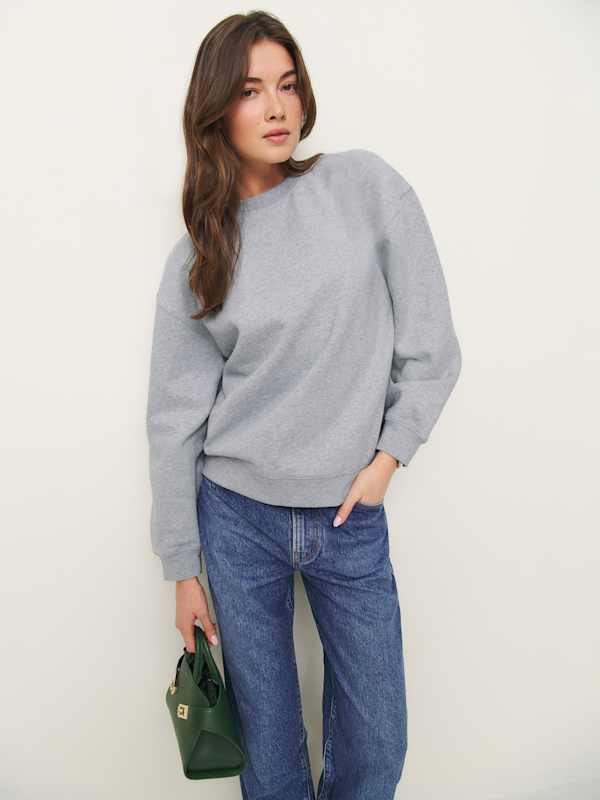 Emma Classic Crewneck Sweatshirt - Heather Grey