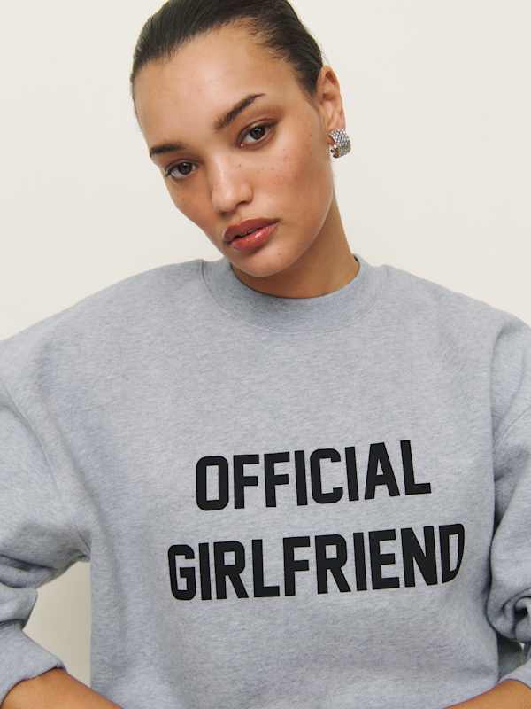 Emma Classic Crewneck Sweatshirt - Official Girlfriend Sweatshirt Heather Grey And Black