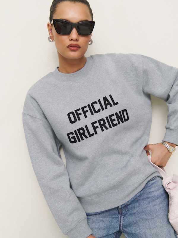 Emma Classic Crewneck Sweatshirt - Official Girlfriend Sweatshirt Heather Grey And Black