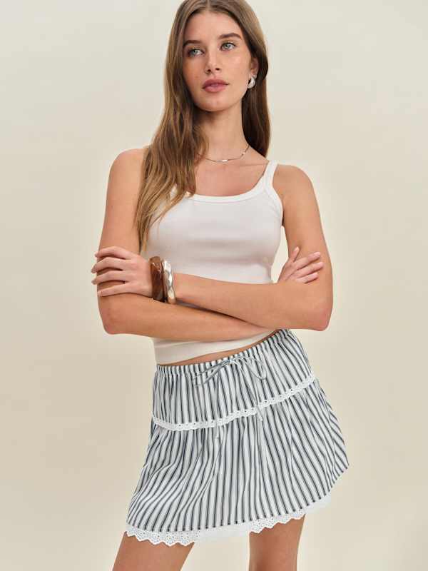 Tavia Skirt - Antibes Stripe