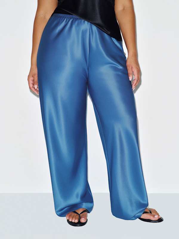 Gale Satin Mid Rise Bias Pant Es - Starry Night