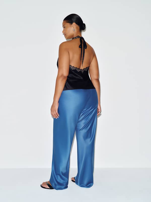 Gale Satin Mid Rise Bias Pant Es - Starry Night