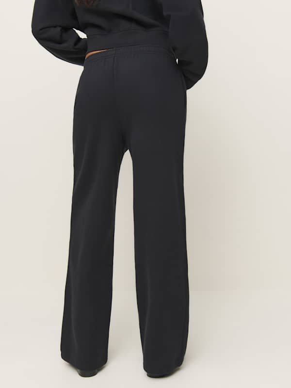 Kira Wide Leg Sweatpant - Black