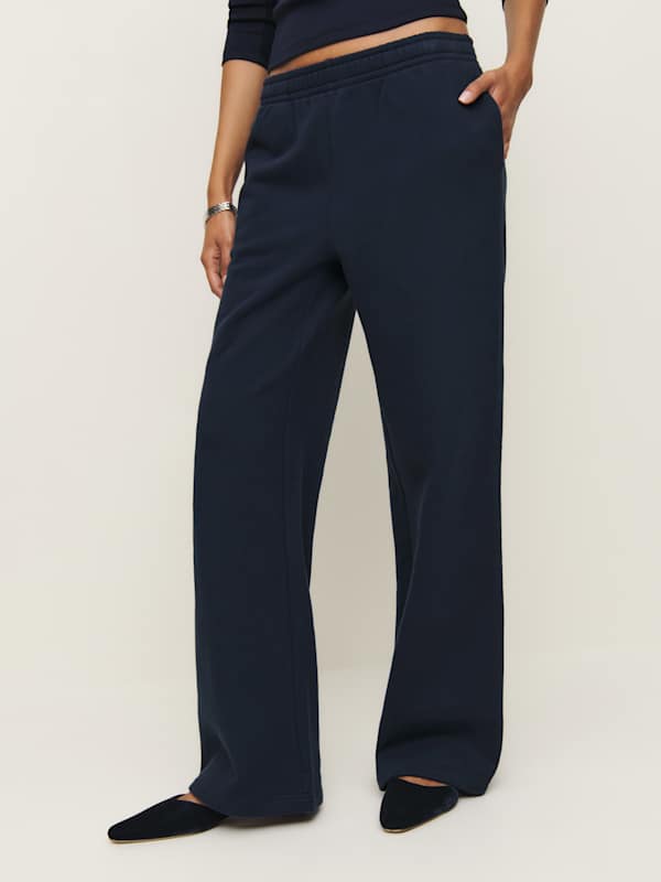 Kira Wide Leg Sweatpant - Midnight