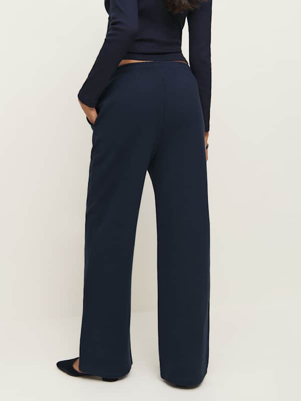 Kira Wide Leg Sweatpant - Midnight