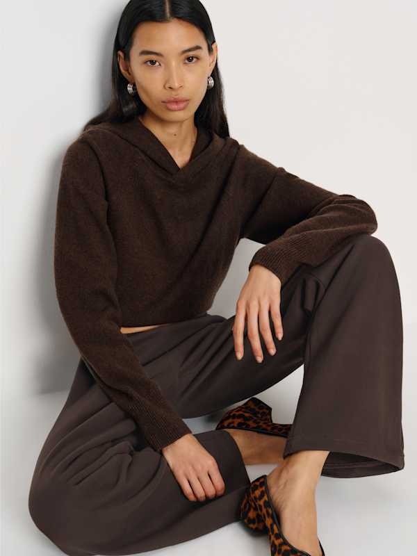 Kira Wide Leg Sweatpant - Mole