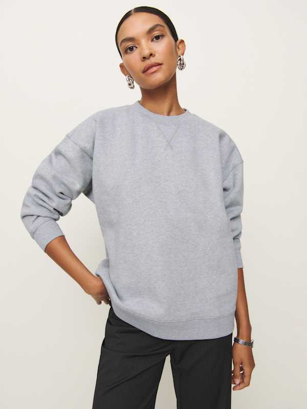 Drew Vintage Oversized Crewneck Sweatshirt - Heather Grey