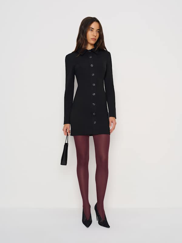 Swedish Stockings Svea Sheer Tights - Deep Red