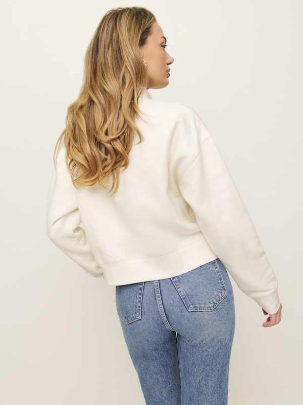 Maddie Zip Sweatshirt - Fior Di Latte
