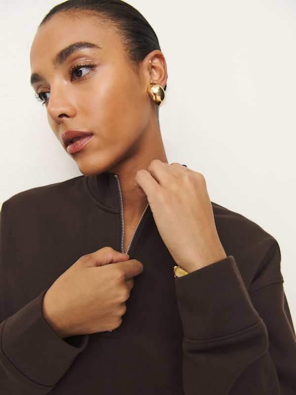 Maddie Zip Sweatshirt - Mole