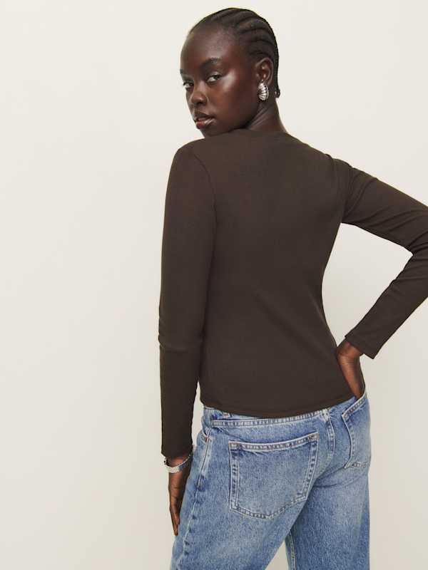 Jayden Long Sleeve Henley Tee - Mole