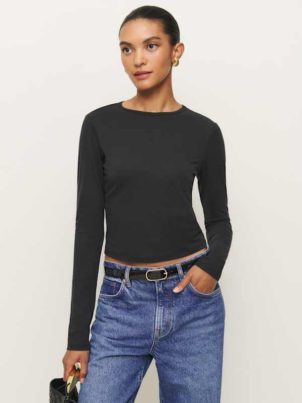 Ezra Slim Fit Long Sleeve - Black