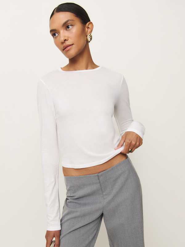 Ezra Slim Fit Long Sleeve - White