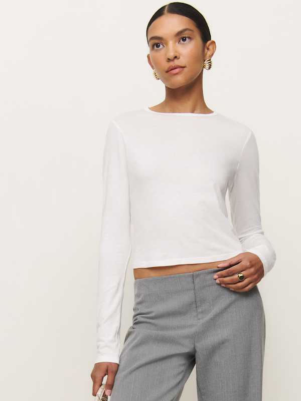 Ezra Slim Fit Long Sleeve - White