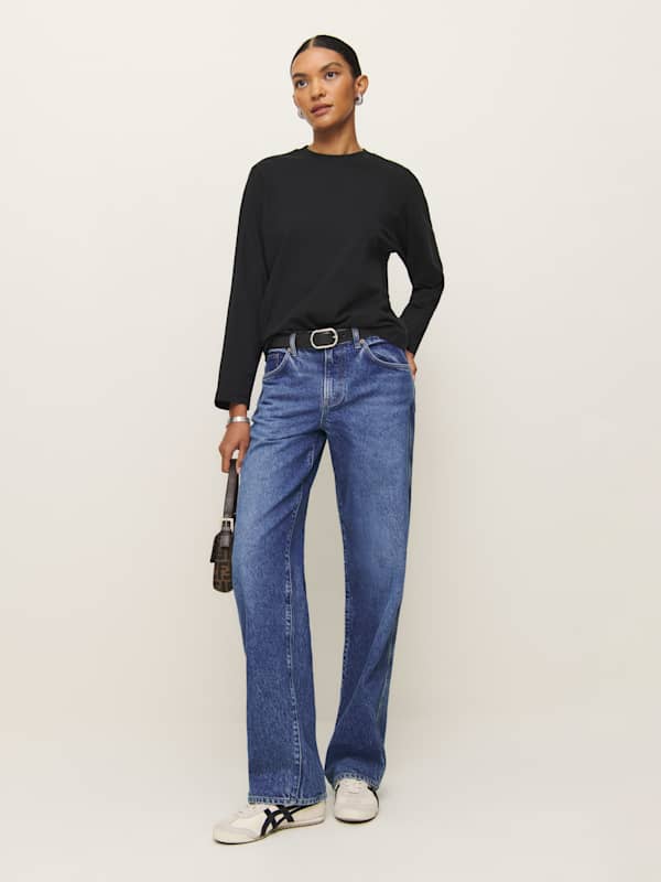 Asher Oversized Long Sleeve Tee - Black