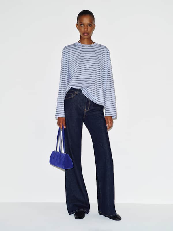 Asher Oversized Long Sleeve Tee - Monterey Stripe