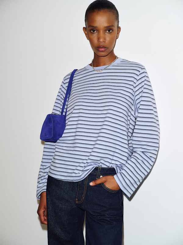 Asher Oversized Long Sleeve Tee - Monterey Stripe