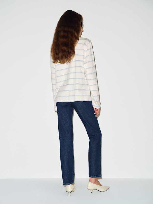 Asher Oversized Long Sleeve Tee - Oceanside Stripe