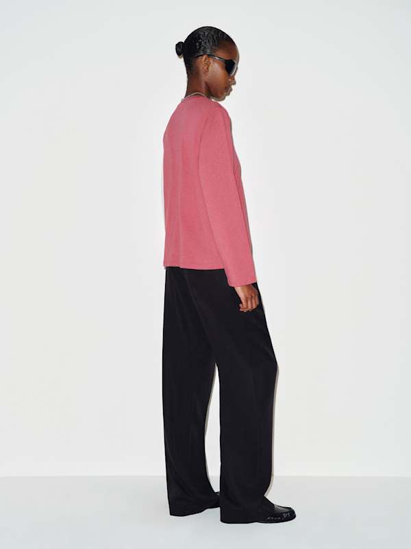 Asher Oversized Long Sleeve Tee - Strawberry Wine