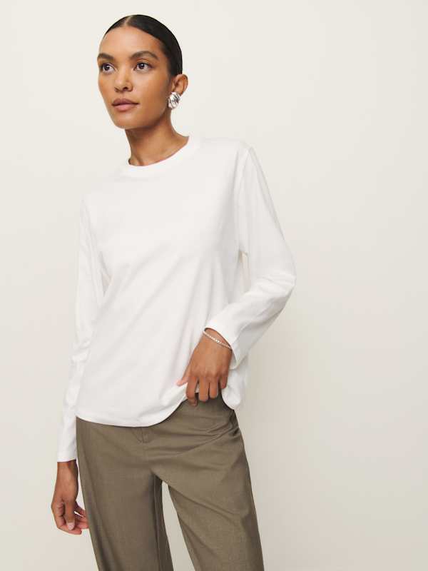 Asher Oversized Long Sleeve Tee - White