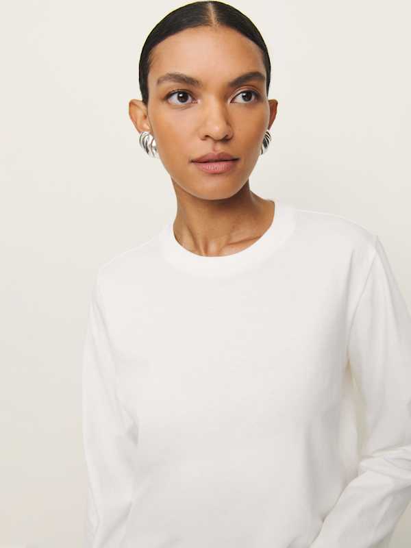 Asher Oversized Long Sleeve Tee - White