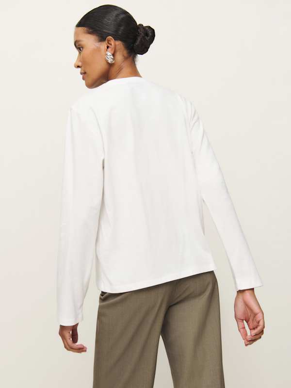 Asher Oversized Long Sleeve Tee - White