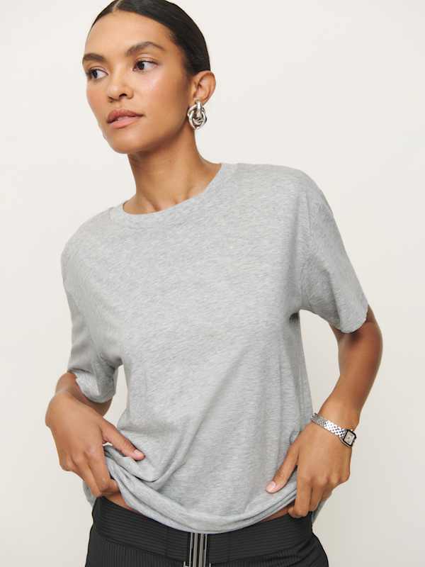 Liam Oversized Tee - Heather Grey