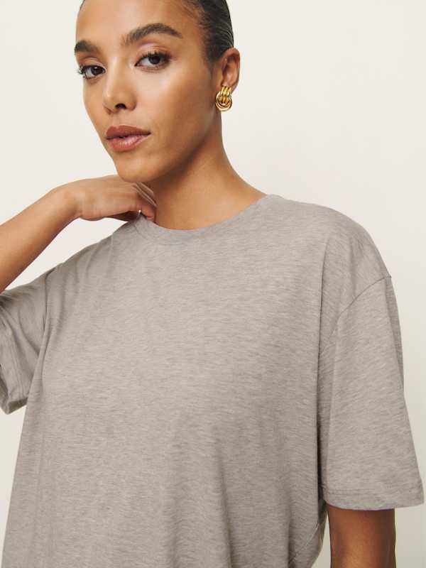 Liam Oversized Tee - Heather Taupe