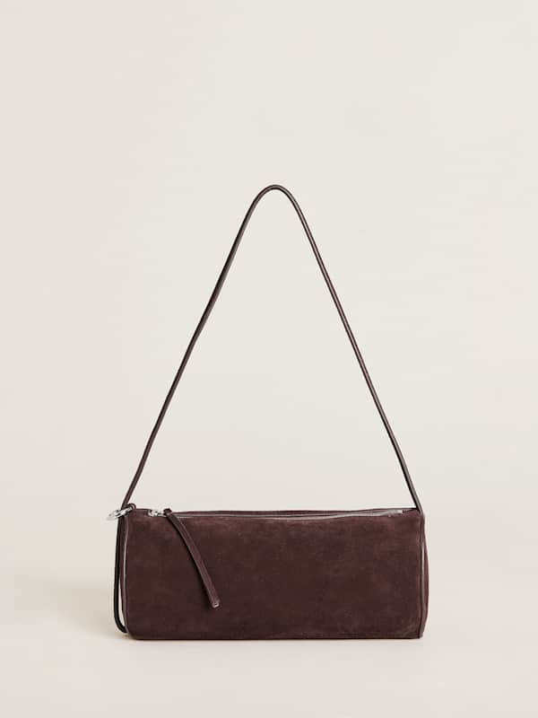 Simona Cylinder Bag - Espresso Suede