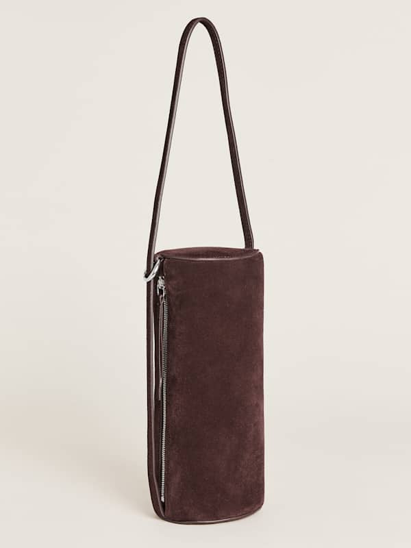 Simona Cylinder Bag - Espresso Suede