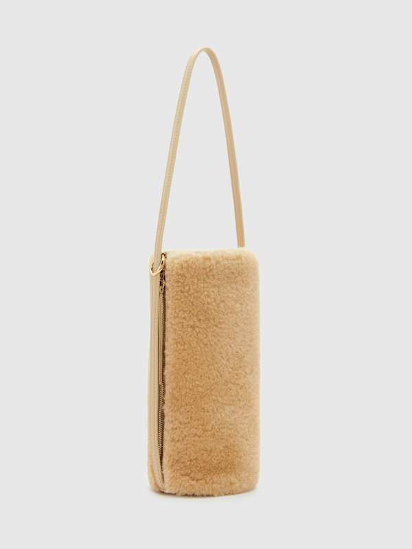 Simona Cylinder Bag - Natural Shearling
