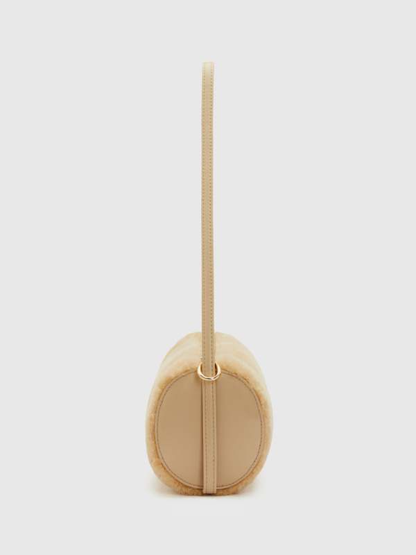 Simona Cylinder Bag - Natural Shearling