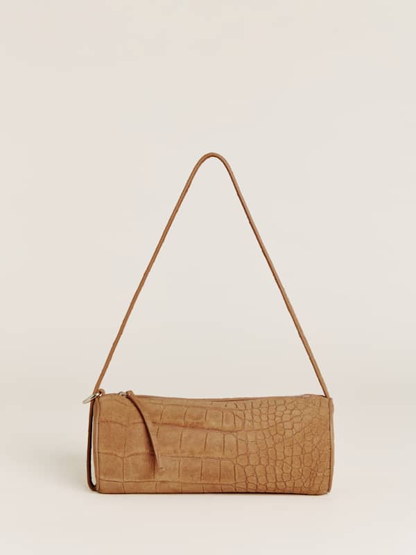 Simona Cylinder Bag - Sienna Embossed Suede